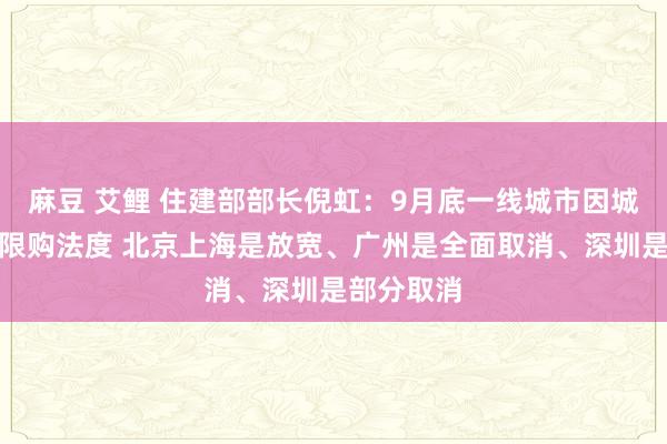 麻豆 艾鲤 住建部部长倪虹：9月底一线城市因城施策障碍限购法度 北京上海是放宽、广州是全面取消、深圳是部分取消